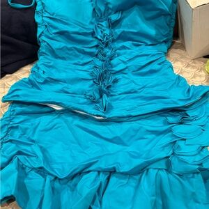 Kenneth Cole Blue Ruffle Bathing Suit NWOT Size Small